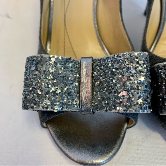 Kate Spade gray glitter bow Pumps size 7 - Picture 4 of 8